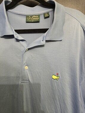 Amen Corner Offical Masters Golf Tournament Blue Cotton Polo Size XL